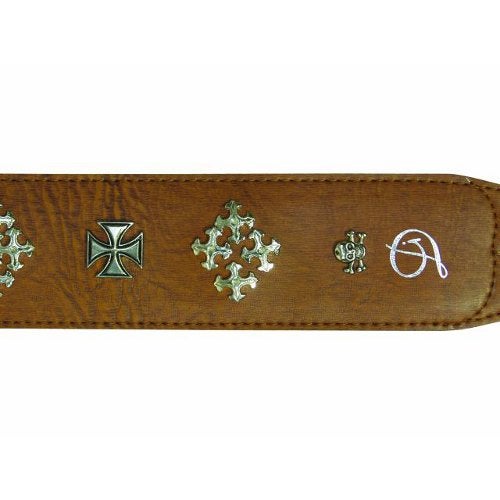 Dimavery Guitar Strap style crosses licht bruine gitaar band
