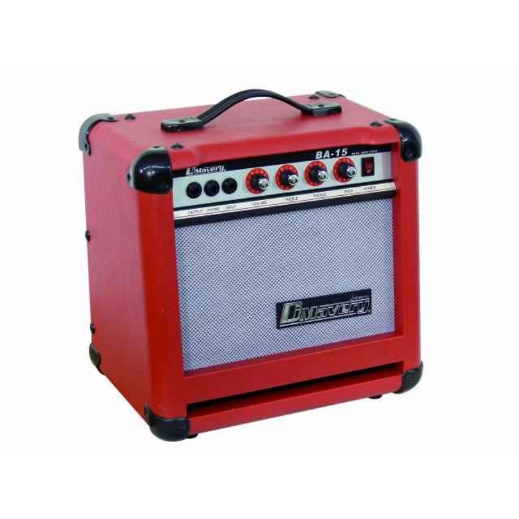 Lees meer... : Dimavery Ba 15 Basgitaar Combo Donkerrood 15w