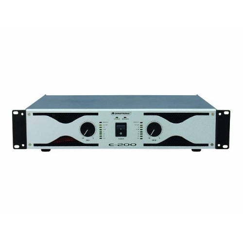 Lees meer... : Omnitronic E 200 2x100w 4ohm Eindversterker Limiter