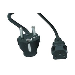 HQ Euro powerkabel C.E.E. female Schuko male zwart 5 mtr