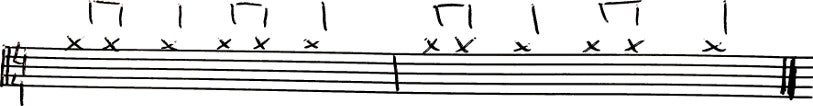 Reggae drummen - Hihat-variatie 3