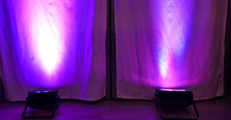 Verschil in kwaliteit kleurmenging multi-LED-chips (links) en losse LED's (rechts)