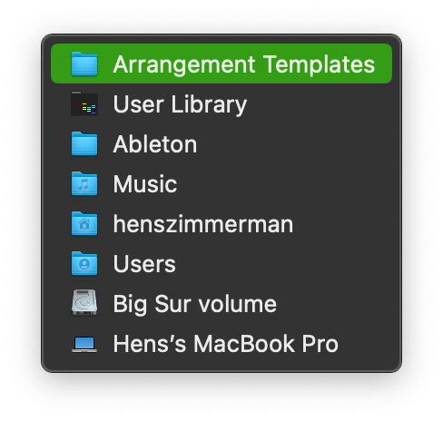 Arrangement templates in Ableton Live