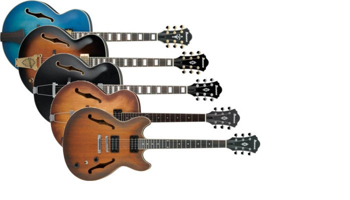 De Ibanez Artcore AFJ91-JLF, AF75TDG-VSB, AF71F-BK, AF55-TF en de AS53-TF