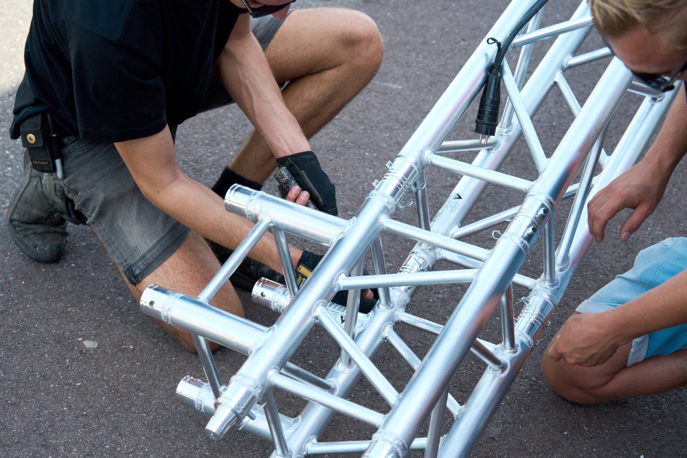Professional installation team on site