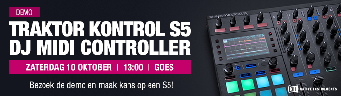 Za10 Oktober bij Bax-shop Goes: Demo Traktor Kontrol S5 DJ MIDI controller door Leon Hoeks