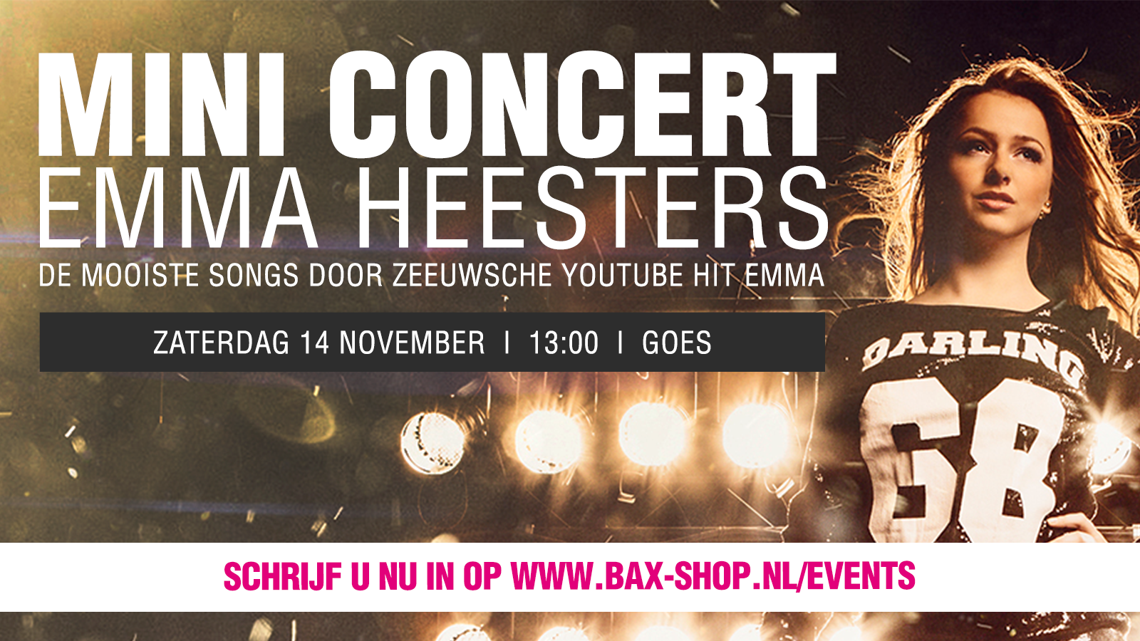  Zeeuws internetwonder Emma Heesters zingt bij Bax-shop